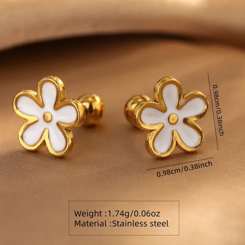 Aretes flor blanca