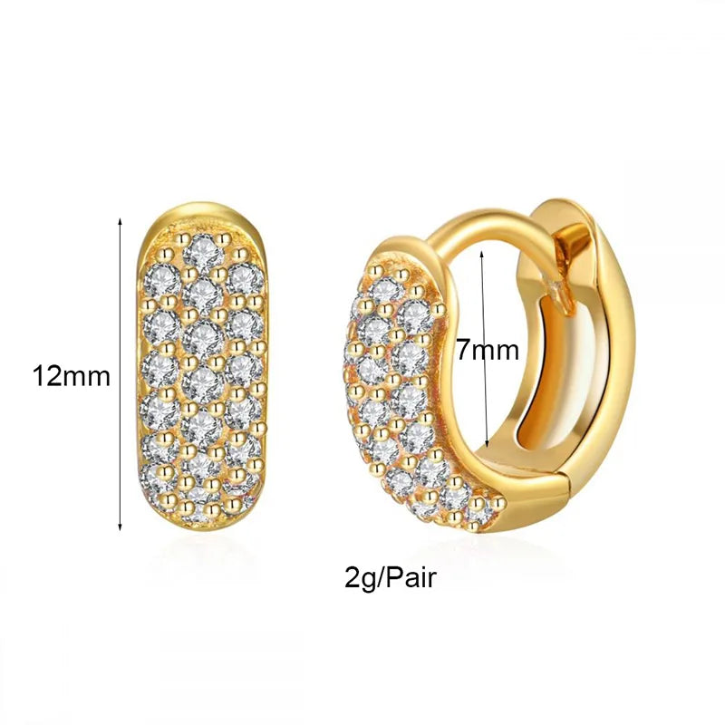 Aretes redondos con zirconia