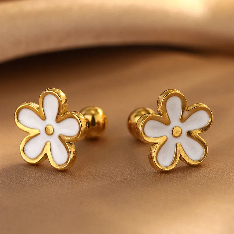Aretes flor blanca