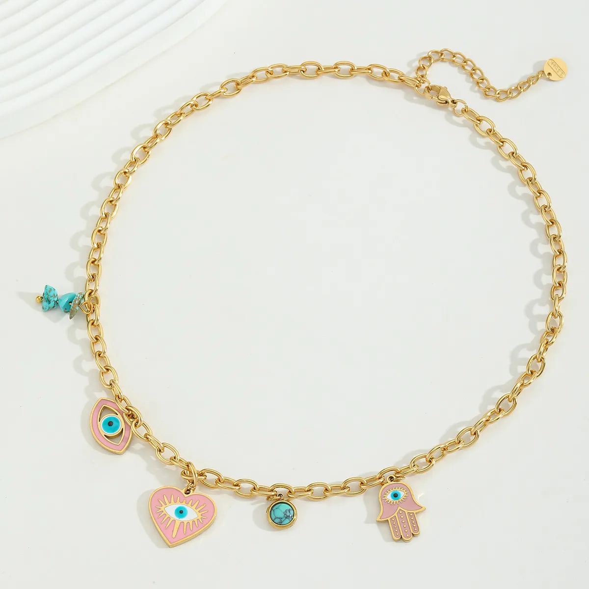 Collar multiples dijes ojo turco