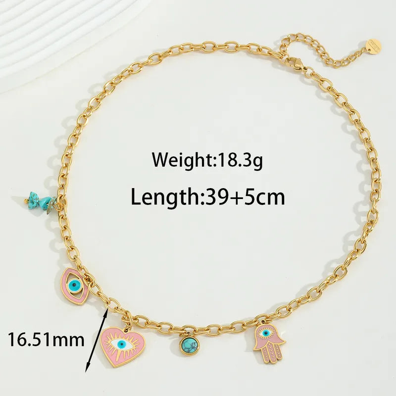 Collar multiples dijes ojo turco