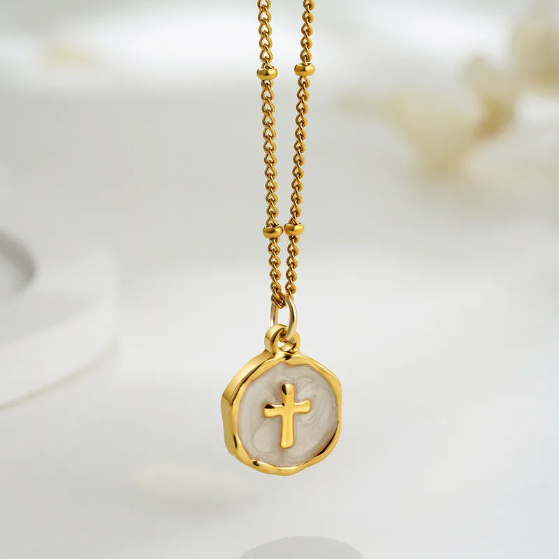 Collar cruz blanca