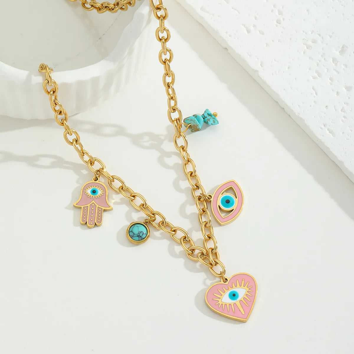 Collar multiples dijes ojo turco