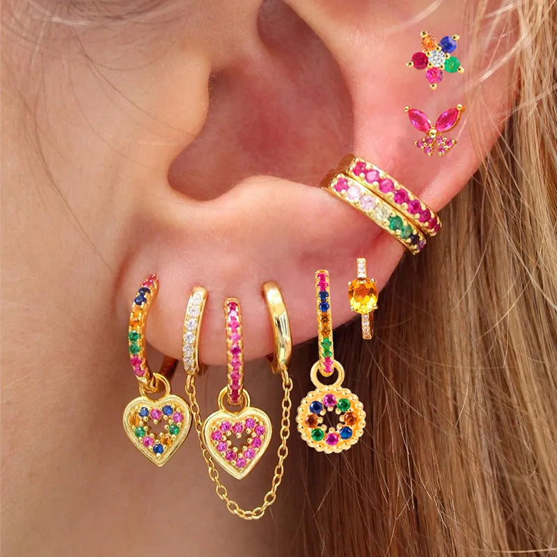Ear cuff zirconia de colores