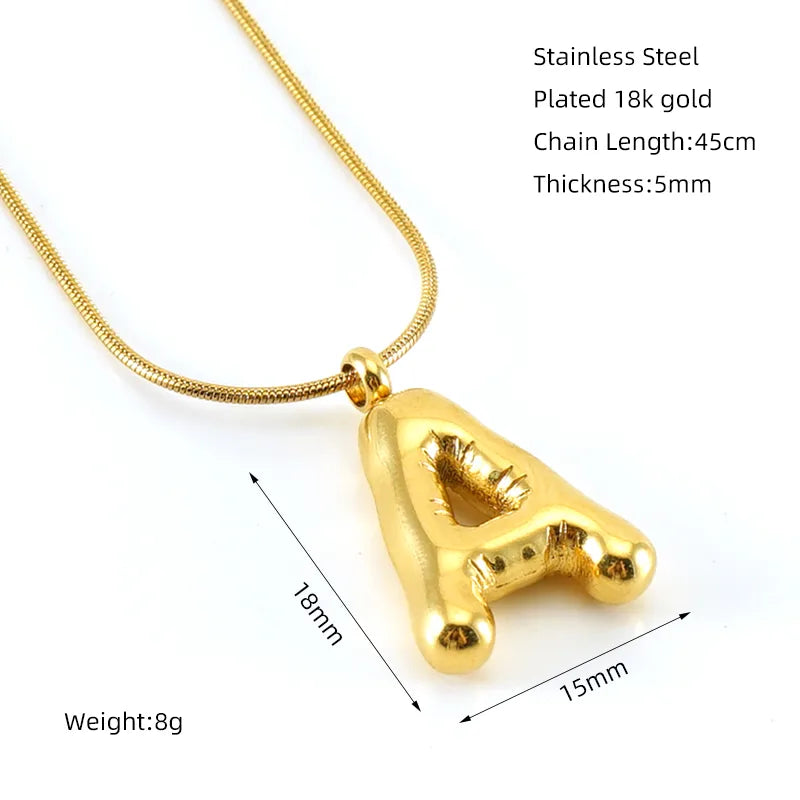 Collar letra burbuja