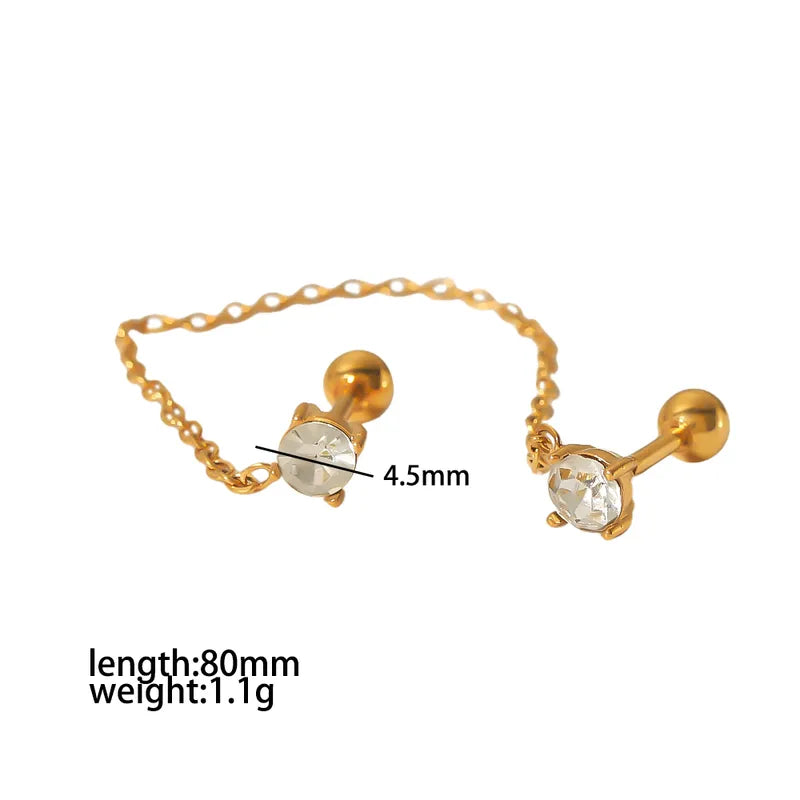 Piercing doble con cadena