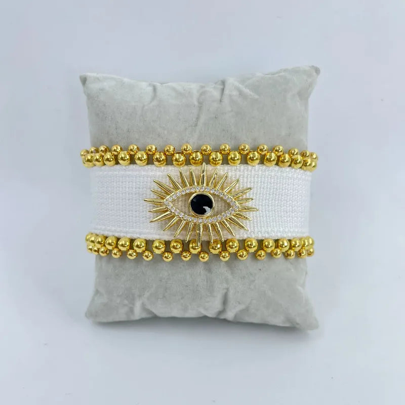 Pulsera Tejida de Ojo Turco Grande