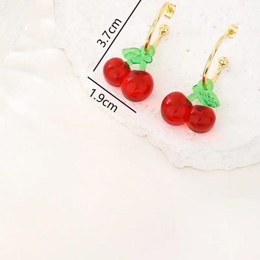 Aretes fruta resina