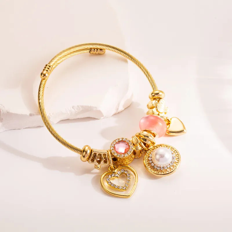 Brazalete perla de amor rosa