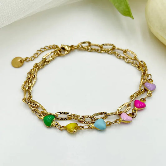 Pulsera en capas corazón